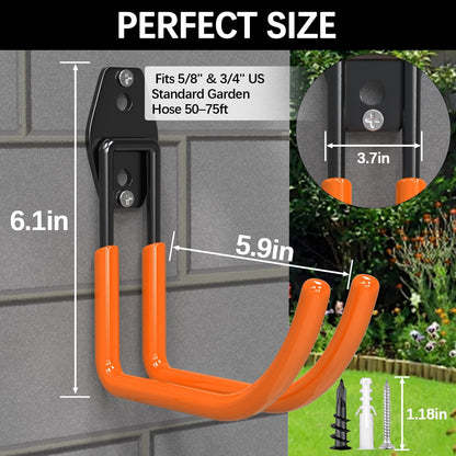 Garden Hose Holder Wall Mount,4 Pack Solid Steel 3.9 Inch Hose Hanger