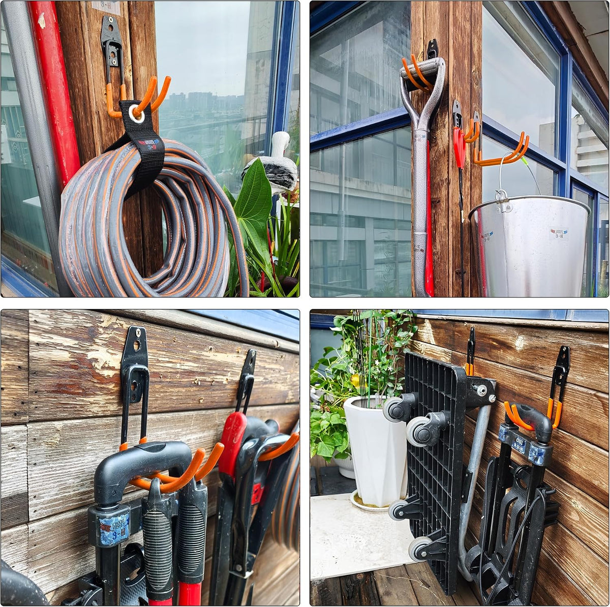 Garden Hose Holder Wall Mount,4 Pack Solid Steel 3.9 Inch Hose Hanger