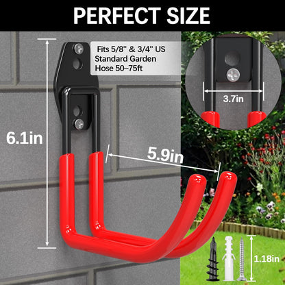 Garden Hose Holder Wall Mount,4 Pack Solid Steel 3.9 Inch Hose Hanger