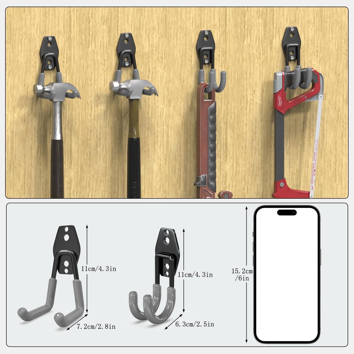Garden Hose Holder Wall Mount,4 Pack Solid Steel 3.9 Inch Hose Hanger