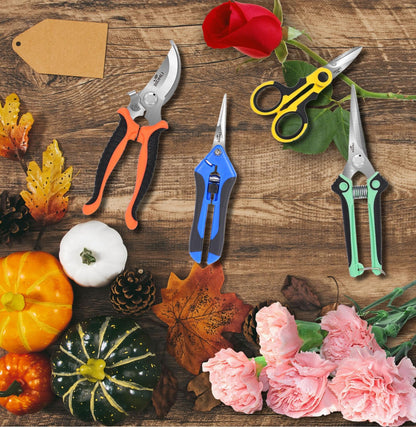 4-Pack Multifunctional Garden Scissors Set- Stainless Steel Pruning &Floral Shears with One-Piece Handle Blades for Tree Pruning, Flower Trimming, and Fruit Picking Tasks at Home&Garden Tool.