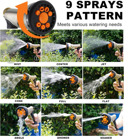 Garden Hose Nozzles Heavy Duty 9 Adjustable Patterns Hose Sprayer Nozzle