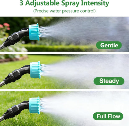 Battery Powered Sprayer Wand,23.6" Electric Sprayer Telescopic Wand with 3 Adjustable Spray Forces Portable Garden Sprayer with 16.4ft Hose 3 Water Hose Nozzle for Lawn and Garden Plant Watering