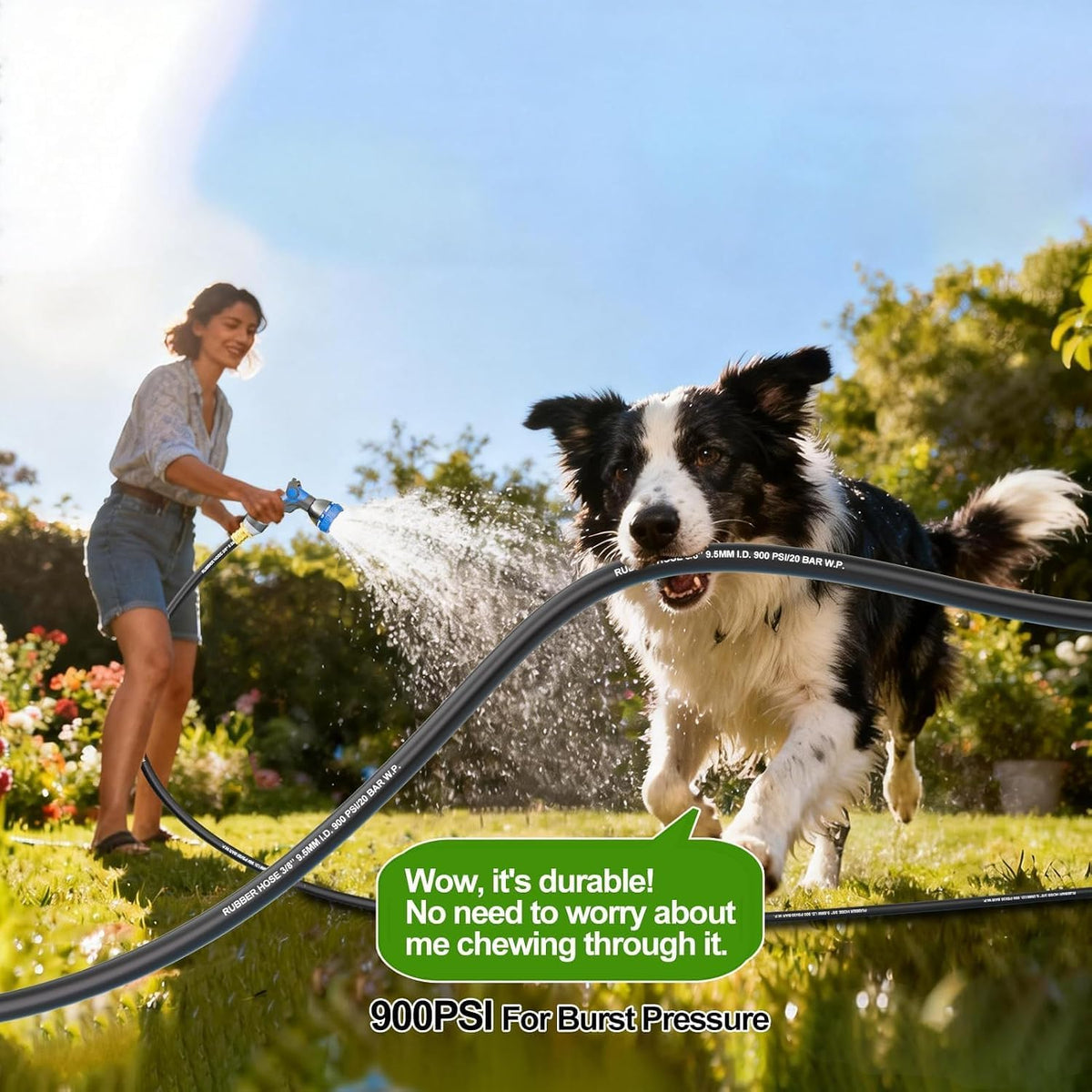 Garden Hose Reel With 100Ft Metal Water Pipe, 360° Rotation Frame