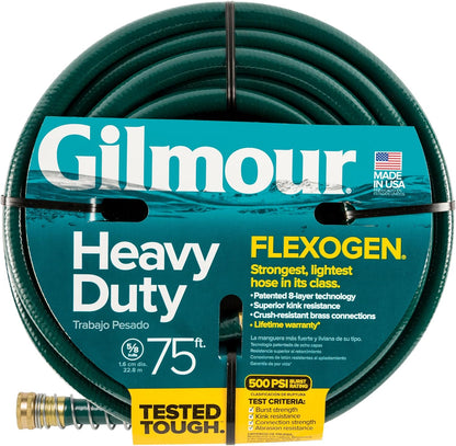 Flexogen 5/8" x 50' Heavy Duty Flexogen Water Hose, Flexible Garden Hose for Vegetable Gardens, Flower Beds, and Lawn Sprinklers