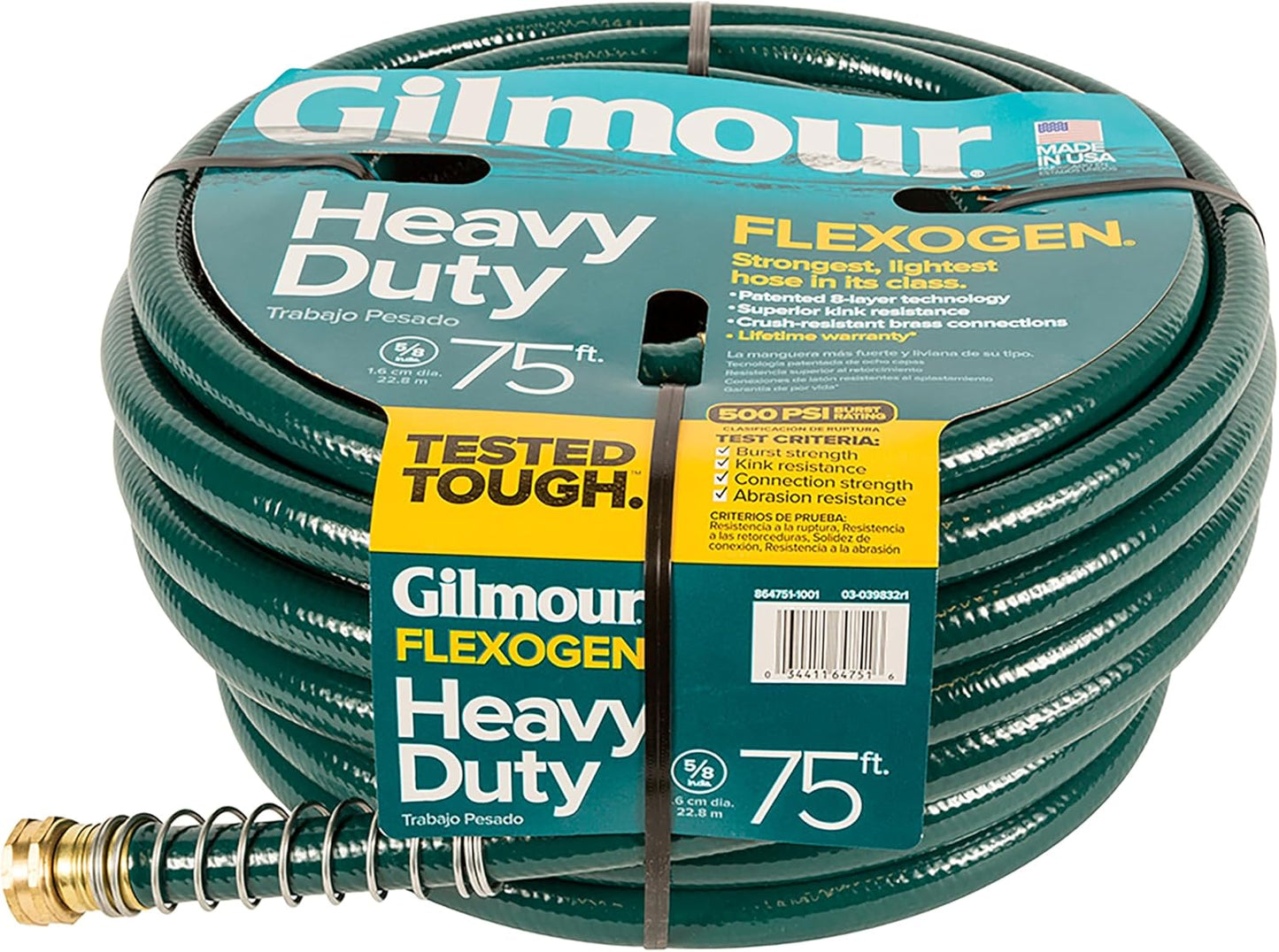 Flexogen 5/8" x 50' Heavy Duty Flexogen Water Hose, Flexible Garden Hose for Vegetable Gardens, Flower Beds, and Lawn Sprinklers