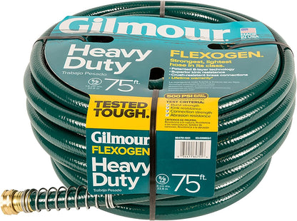 Flexogen 5/8" x 50' Heavy Duty Flexogen Water Hose, Flexible Garden Hose for Vegetable Gardens, Flower Beds, and Lawn Sprinklers