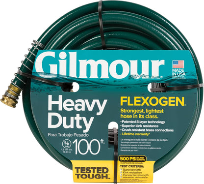 Flexogen 5/8" x 50' Heavy Duty Flexogen Water Hose, Flexible Garden Hose for Vegetable Gardens, Flower Beds, and Lawn Sprinklers