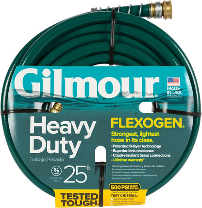 Flexogen 5/8" x 50' Heavy Duty Flexogen Water Hose, Flexible Garden Hose for Vegetable Gardens, Flower Beds, and Lawn Sprinklers