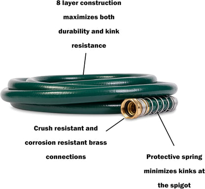 Flexogen 5/8" x 50' Heavy Duty Flexogen Water Hose, Flexible Garden Hose for Vegetable Gardens, Flower Beds, and Lawn Sprinklers