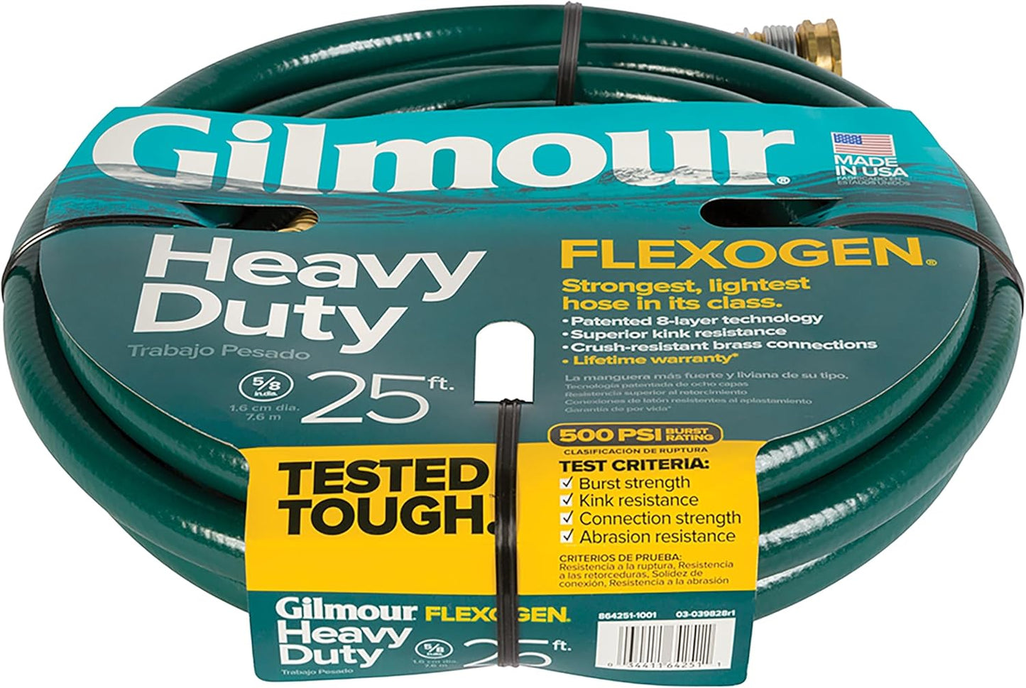 Flexogen 5/8" x 50' Heavy Duty Flexogen Water Hose, Flexible Garden Hose for Vegetable Gardens, Flower Beds, and Lawn Sprinklers