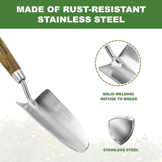 Garden Trowel Hand Tool, Bend Proof Stainless Steel Hand Trowel