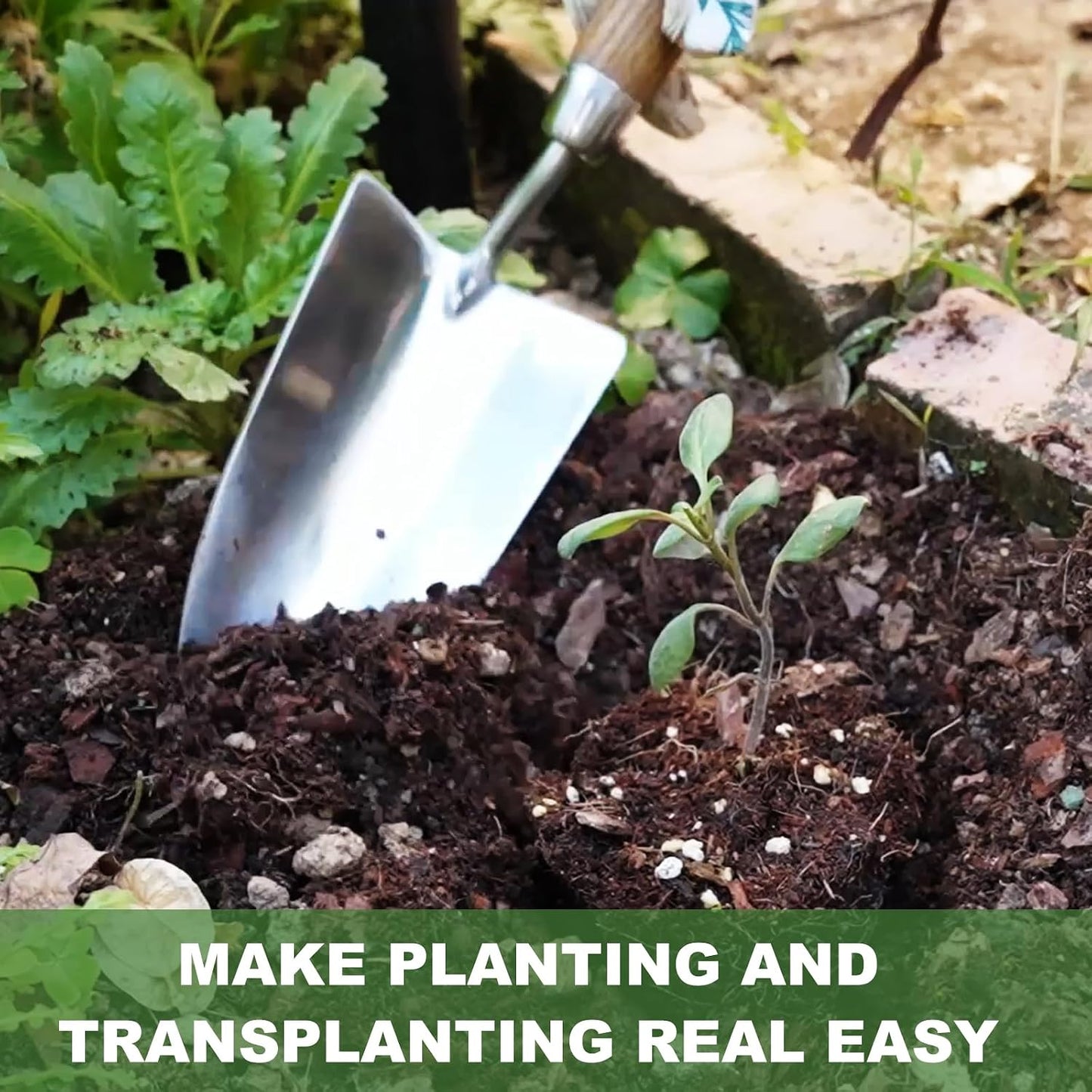 Garden Trowel Hand Tool, Bend Proof Stainless Steel Hand Trowel