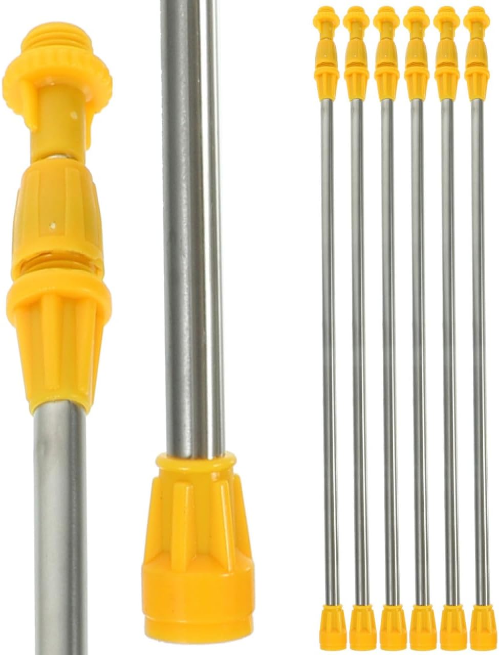 Sprayer Rod Stainless Steel Garden Sprayer Wand Extension 17.71 inch Replacement Rods for Plant Watering Agricultural Spraying Fertilization 6 pack