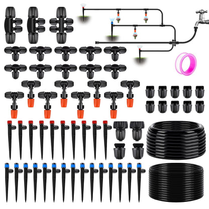 98FT 1/4 Inch 50FT 1/2 Inch Tubing Drip Irrigation System Kit