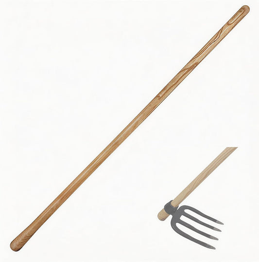 55-Inch Pure Solid Wood Replacement Handle for Garden Hoe Digging Spading, Surface Coated with Protective Paint, Clear Finish, Convenient and Durable (Spade & Fork Head Not Included)