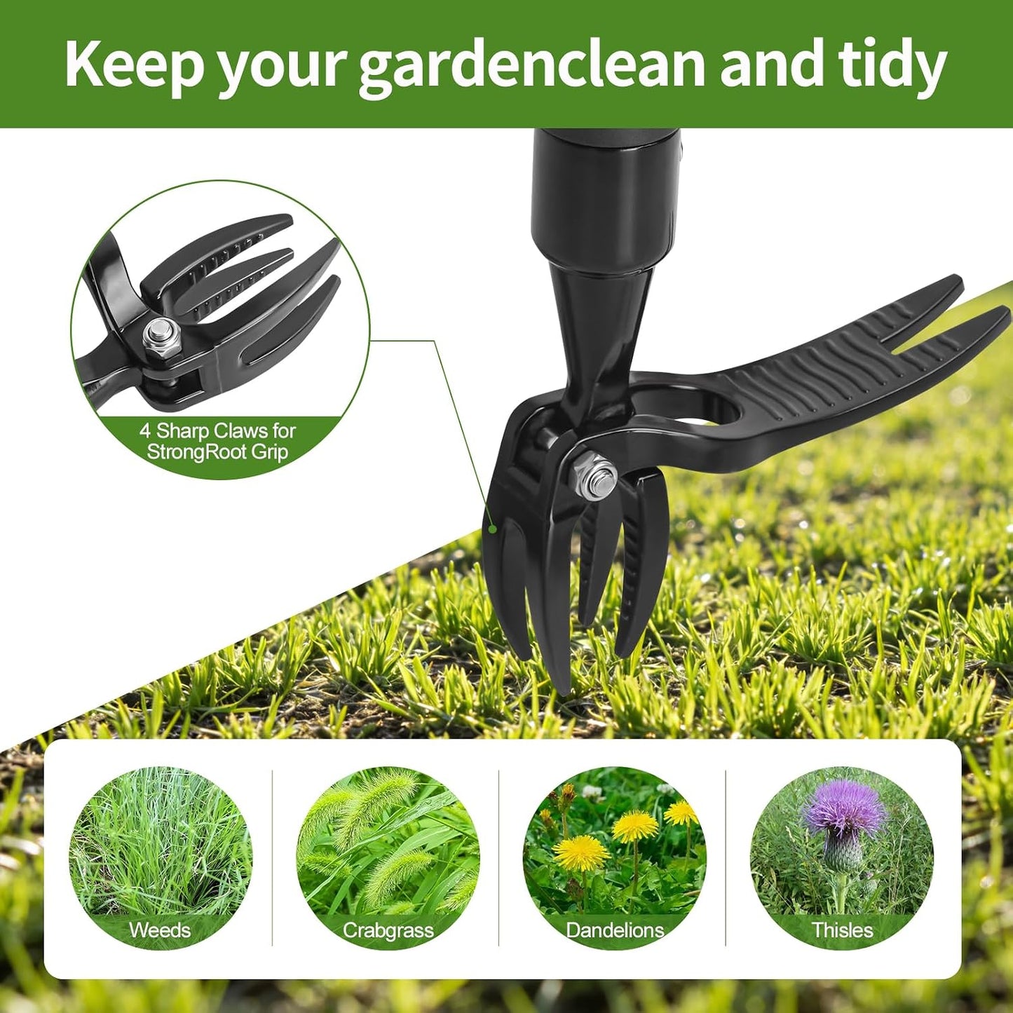 Adjustable Stand Up Weeder, 33-55 Inch, Lightweight Aluminum