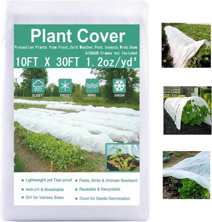 Plant Covers Freeze Protection 10FTX30FT Fabric Plant Blanket Floating Row Cover for Cold Weather Reusable Garden Plant Covers for Winter Frost Protection Sun Pest Protection