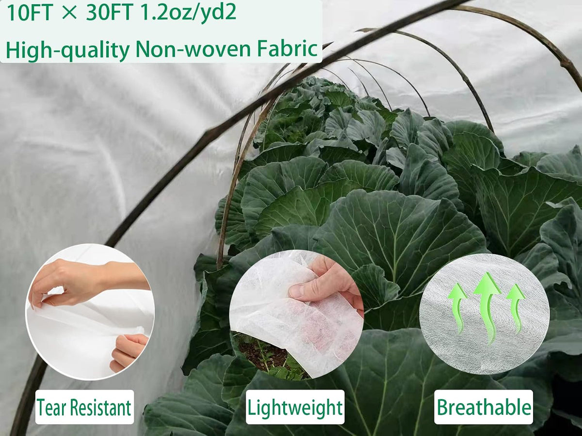 Plant Covers Freeze Protection 10FTX30FT Fabric Plant Blanket Floating Row Cover for Cold Weather Reusable Garden Plant Covers for Winter Frost Protection Sun Pest Protection