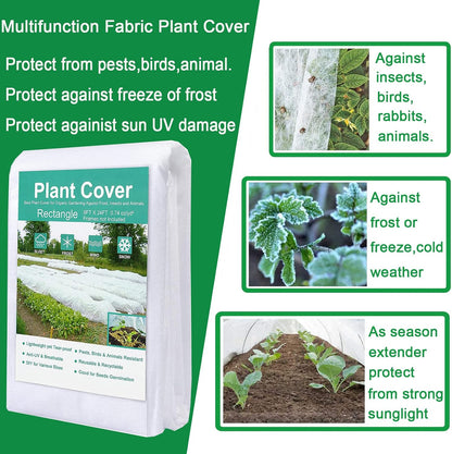 Plant Covers Freeze Protection 10FTX30FT Fabric Plant Blanket Floating Row Cover for Cold Weather Reusable Garden Plant Covers for Winter Frost Protection Sun Pest Protection