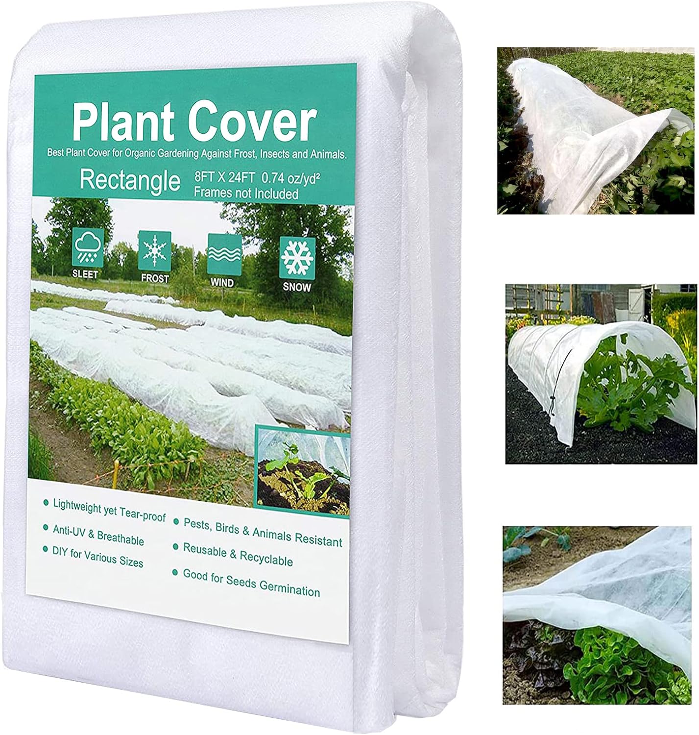 Plant Covers Freeze Protection 10FTX30FT Fabric Plant Blanket Floating Row Cover for Cold Weather Reusable Garden Plant Covers for Winter Frost Protection Sun Pest Protection