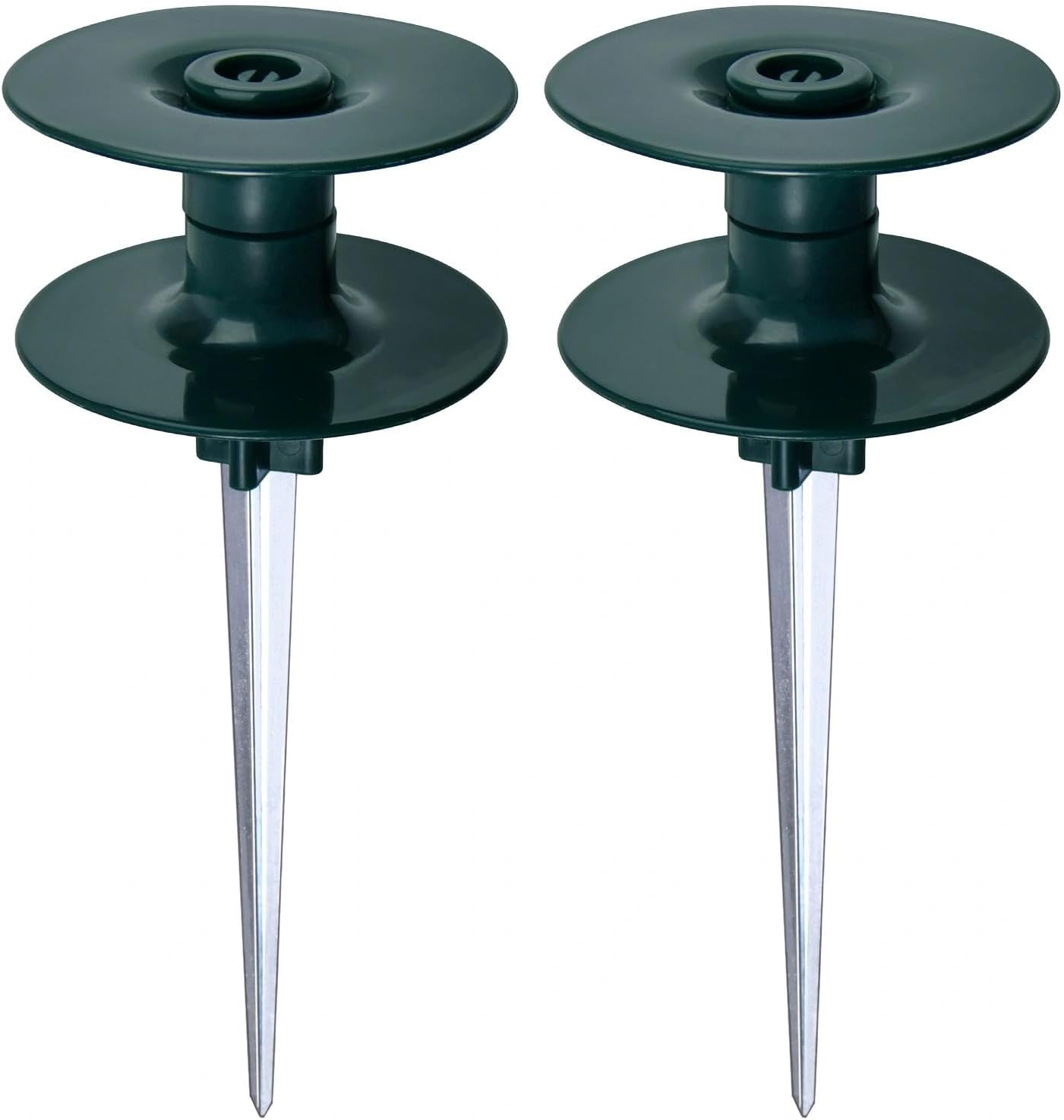 2Pcs Garden Hose Guide Spike, Heavy Duty Metal Stake with Rolling Ball Top, Rust-Proof Zinc Coated Hose Guard for Lawn, Yard & Flower Bed Protection