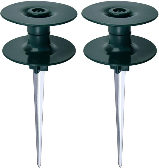 2Pcs Garden Hose Guide Spike, Heavy Duty Metal Stake with Rolling Ball Top, Rust-Proof Zinc Coated Hose Guard for Lawn, Yard & Flower Bed Protection