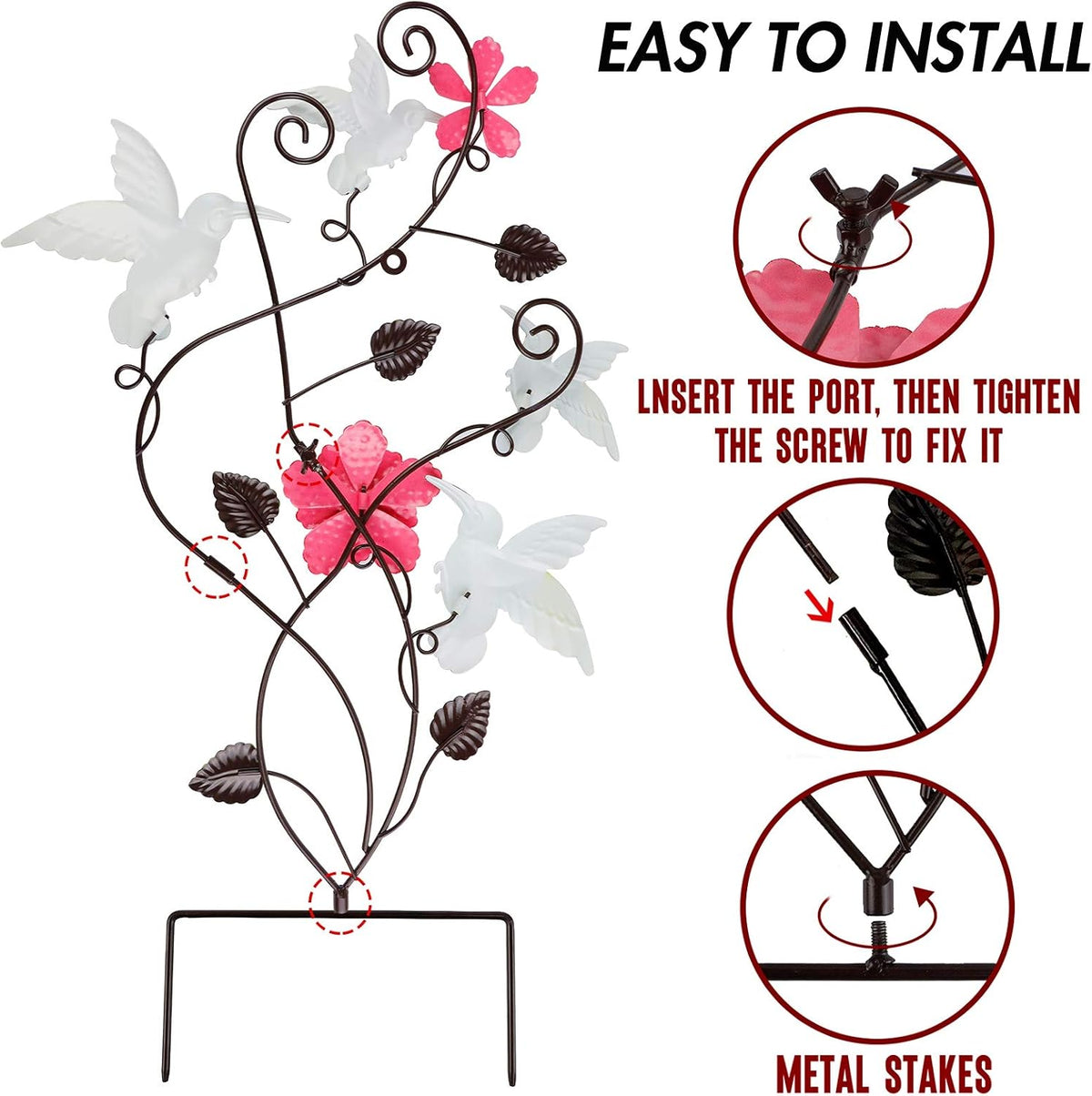 28 Inch Butterfly Garden Stake Decor Metal Wall Art Decoration, Mothers Day Ideal Gifts for Mom, Yard Outdoor Ornaments