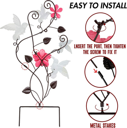 28 Inch Butterfly Garden Stake Decor Metal Wall Art Decoration, Mothers Day Ideal Gifts for Mom, Yard Outdoor Ornaments