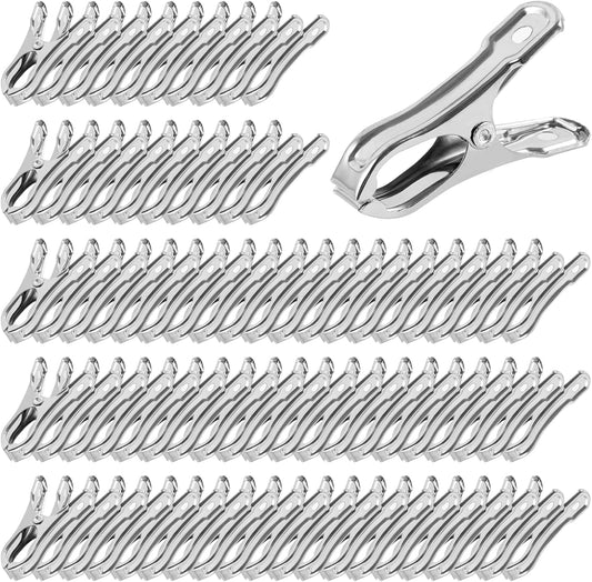 100Pcs Large Open Stainless Steel Garden Clips
