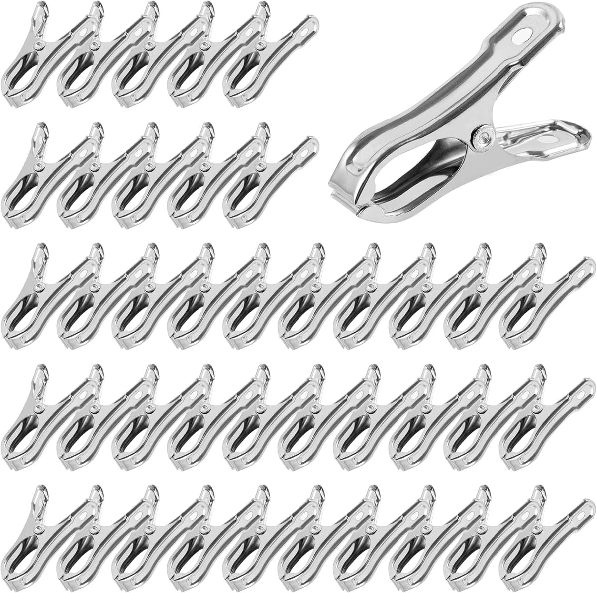 100Pcs Large Open Stainless Steel Garden Clips