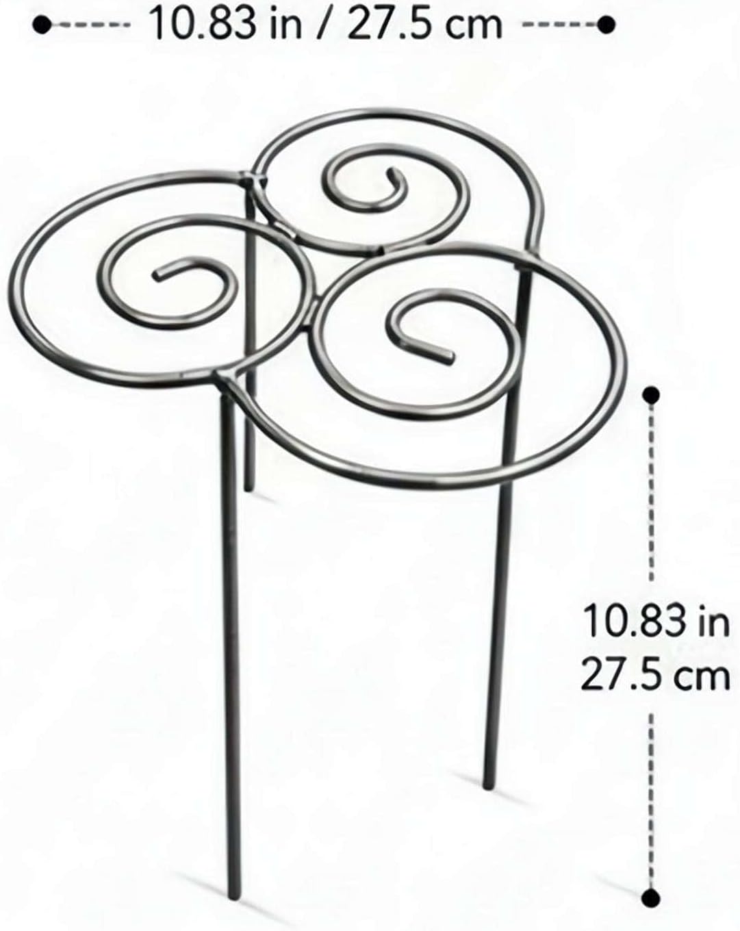 Metal Plant Support Ring, Garden Plants Support Stakes for Flowers Vegetables, Iron Plant Cage, Peony Cage Stand, Flower Hoop, Decorative Grow Through Rings Stackable, Outdoor Orchid Clip