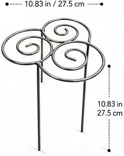 Metal Plant Support Ring, Garden Plants Support Stakes for Flowers Vegetables, Iron Plant Cage, Peony Cage Stand, Flower Hoop, Decorative Grow Through Rings Stackable, Outdoor Orchid Clip