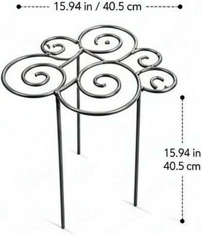 Metal Plant Support Ring, Garden Plants Support Stakes for Flowers Vegetables, Iron Plant Cage, Peony Cage Stand, Flower Hoop, Decorative Grow Through Rings Stackable, Outdoor Orchid Clip