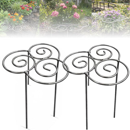 Metal Plant Support Ring, Garden Plants Support Stakes for Flowers Vegetables, Iron Plant Cage, Peony Cage Stand, Flower Hoop, Decorative Grow Through Rings Stackable, Outdoor Orchid Clip
