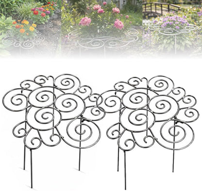 Metal Plant Support Ring, Garden Plants Support Stakes for Flowers Vegetables, Iron Plant Cage, Peony Cage Stand, Flower Hoop, Decorative Grow Through Rings Stackable, Outdoor Orchid Clip