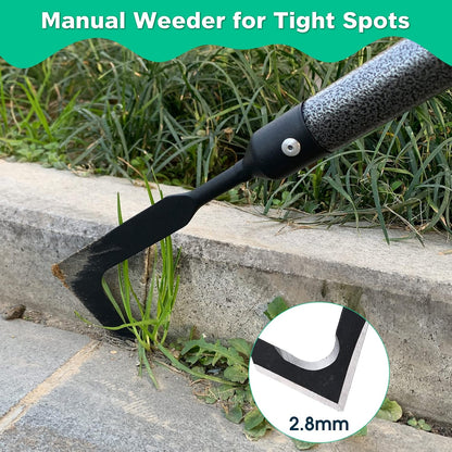 Crack Weeder for Crevice Weeds Weeding: 45” Long Handle, Heavy Duty Carbon Steel Weed Puller for Sidewalk Paver Deck Boards Weed Removal, Lightweight Gardening Tool