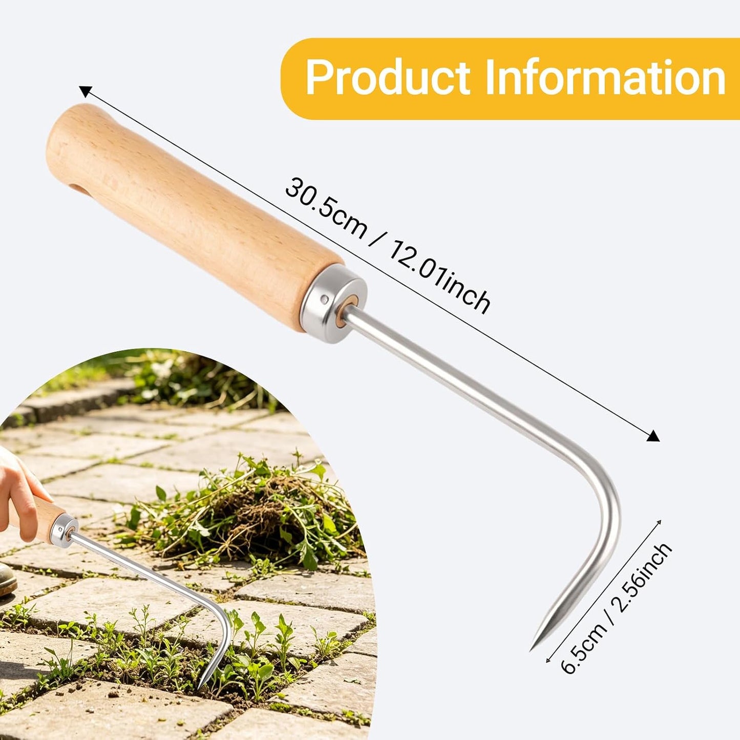 Dandelion Weeder Pitchfork Tool with Ergonomic Handle