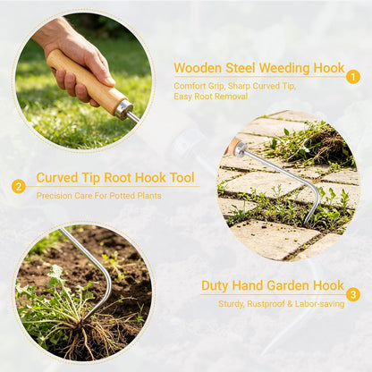Dandelion Weeder Pitchfork Tool with Ergonomic Handle