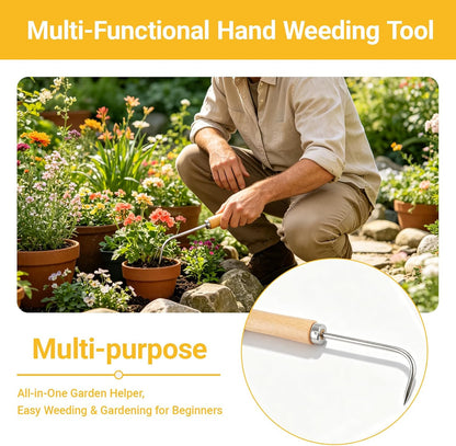 Dandelion Weeder Pitchfork Tool with Ergonomic Handle