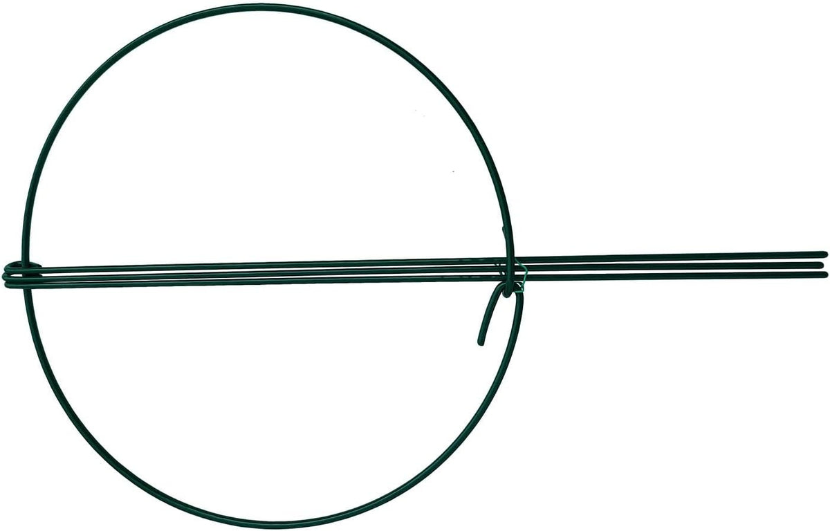 10 Pack 10" Wide x 16" High Peony Cage Rings Garden Plant Support Brace Round Metal Plant Stakes Rings, Strong Large Garden Supports for Flowers, Peonies, Rose, Lily