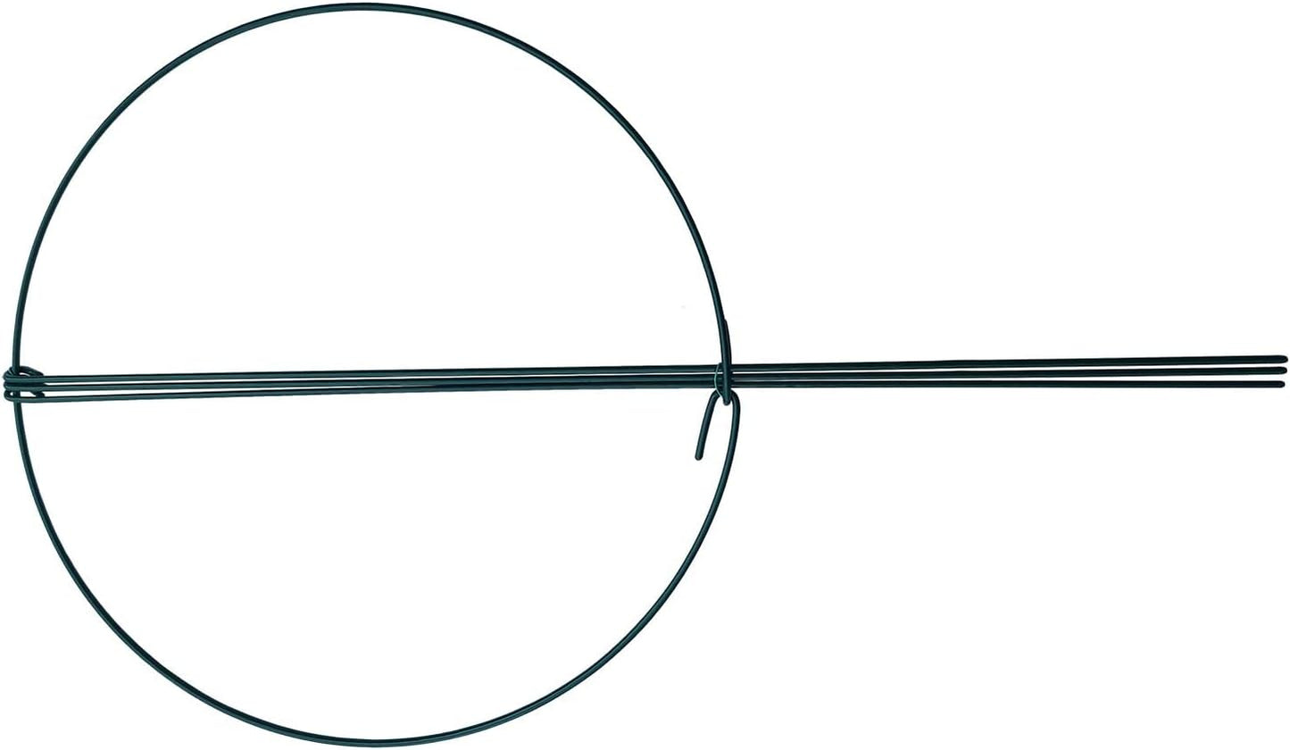 10 Pack 10" Wide x 16" High Peony Cage Rings Garden Plant Support Brace Round Metal Plant Stakes Rings, Strong Large Garden Supports for Flowers, Peonies, Rose, Lily