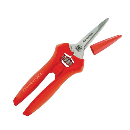 Corona FS 3214D ComfortGEL Leaf & Stem Micro Snips, Pack of 1, Orange
