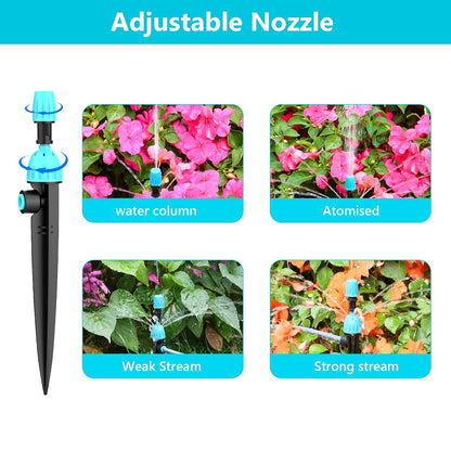 100FT Drip Irrigation System Kit with Water Timer for Garden
