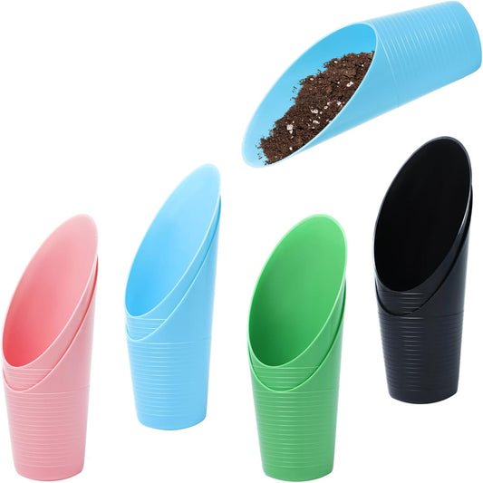 8Pcs Bonsai Soil Scoop - Plastic Succulent Soil Scoop Indoor Plants Little Small Potting Shovel Bucket Shovel Transplanting Set for Garden Planting