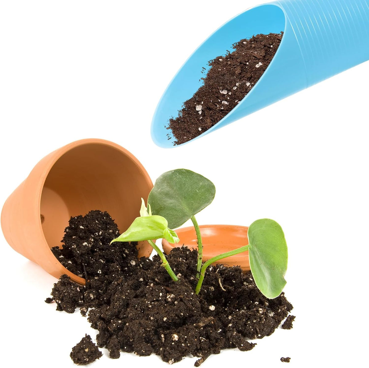 8Pcs Bonsai Soil Scoop - Plastic Succulent Soil Scoop Indoor Plants Little Small Potting Shovel Bucket Shovel Transplanting Set for Garden Planting