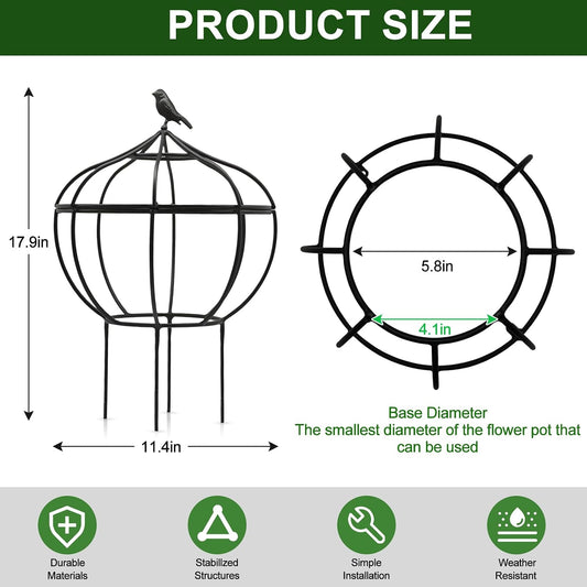Sturdy Metal Garden Obelisk Trellis, 11.5"x11.5"x18" Plant Support