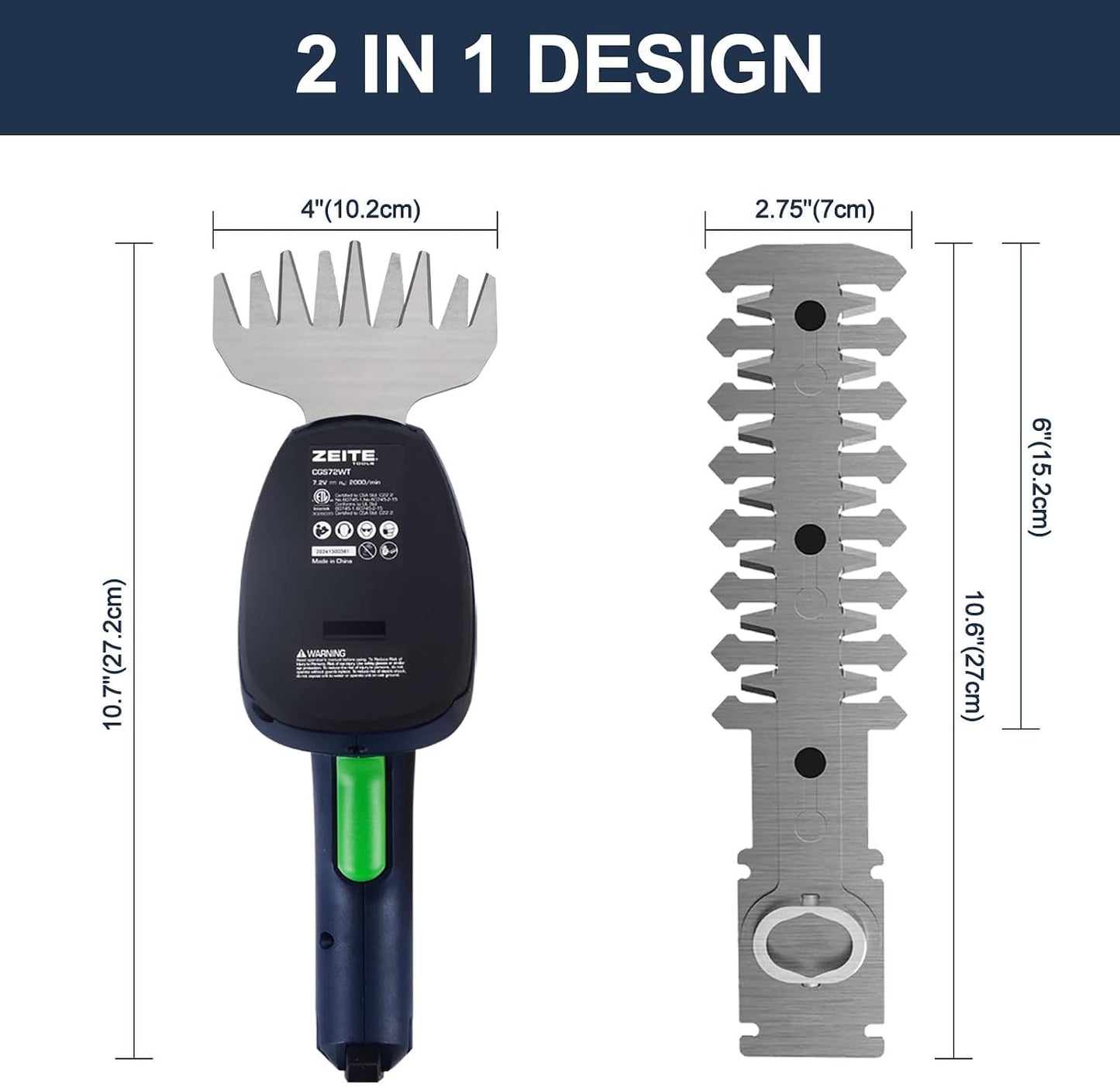 7.2V Grass Shear & Shrubbery Trimmer