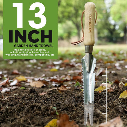 Hand Weeder Puller, 5-in-1 Garden Trowel with Wooden Handle