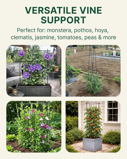 Multi Link Trellis Plant Support Garden Trellis for Climbing Plants Outdoor Plant Supports for Indoor Plants Stackable Fence Tower Modular L or V-Shape for Balconies & Gardens, Gray, 16 Pieces